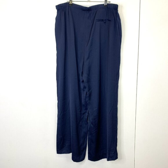 Chicos Pants Womens Size 3 US XL 16 Navy Blue Pull On Wide Leg Night Sky NWT - Picture 4 of 7
